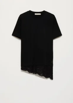 Asymmetrisch kanten T-shirt