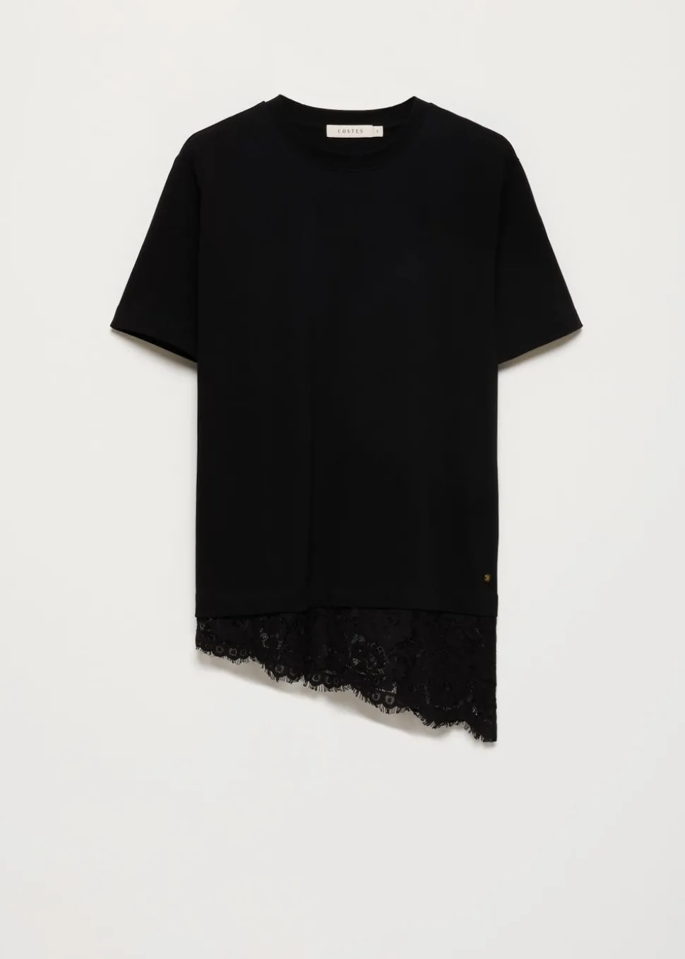 Asymmetrisch kanten T-shirt