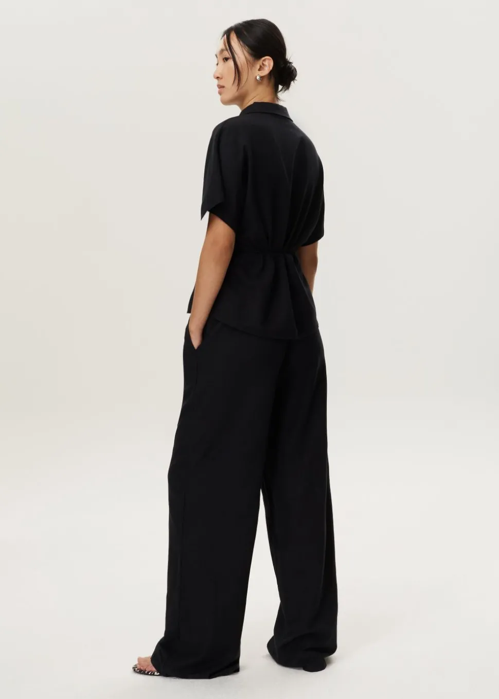 Blouse met strikceintuur