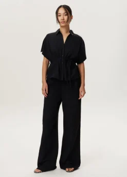 Blouse met strikceintuur