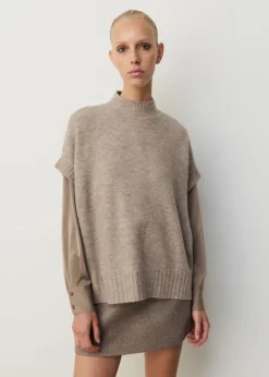 Cap sleeve gebreide trui