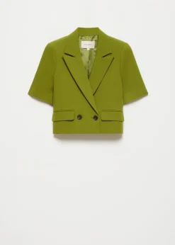 Cropped blazer met korte mouwen