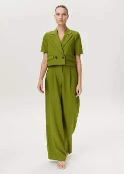Cropped blazer met korte mouwen