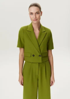Cropped blazer met korte mouwen