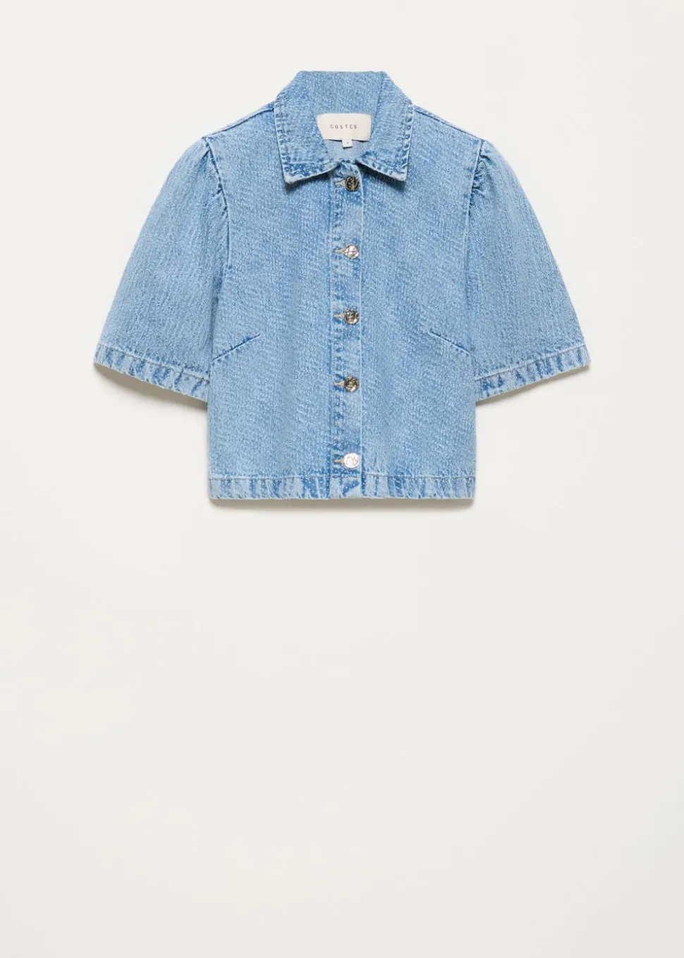 Cropped denim blouse