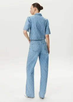 Cropped denim blouse