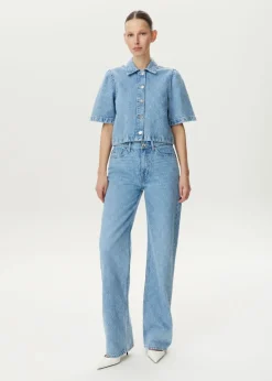 Cropped denim blouse