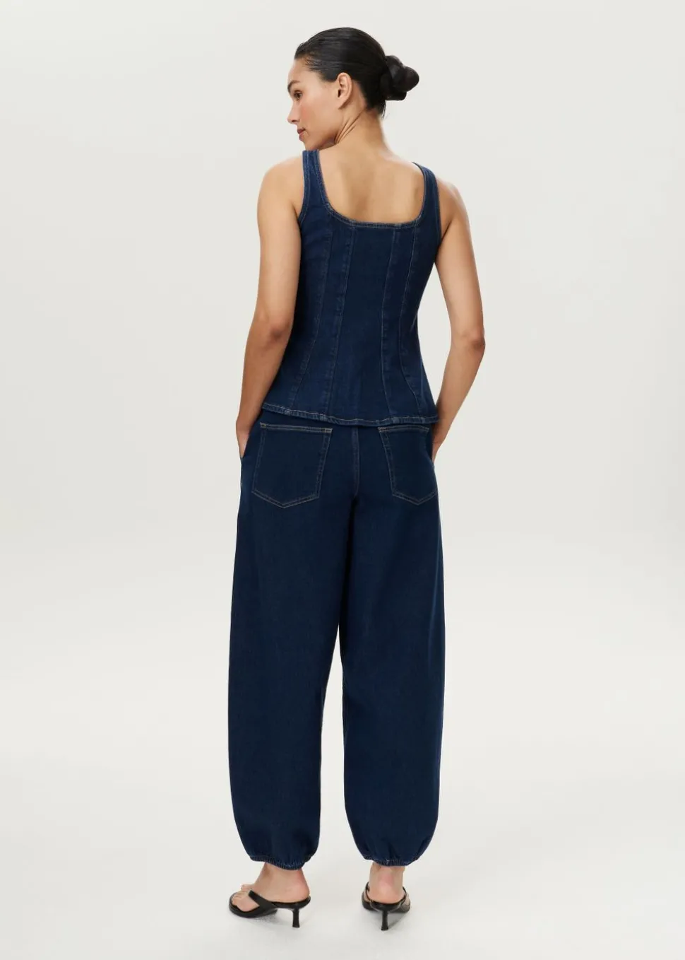 Denim peplum top
