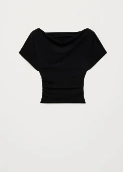 Draped gathering t-shirt