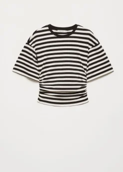 Gathering t-shirt met strepen