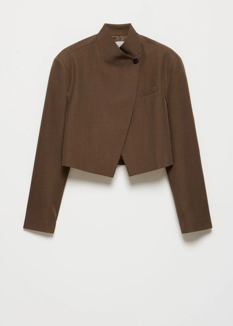 Gecropte blazer met hoge hals