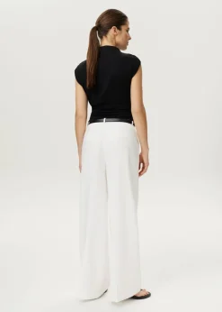 Gedrapeerd mock neck t-shirt