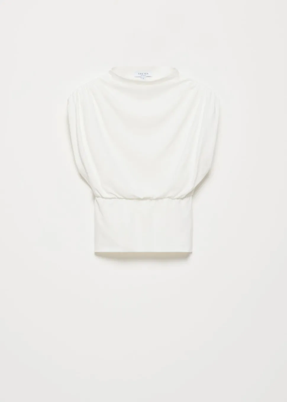 Gedrapeerd mock neck t-shirt