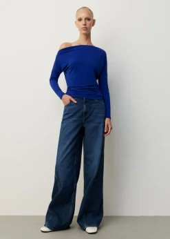 Gedrapeerd offshoulder t-shirt