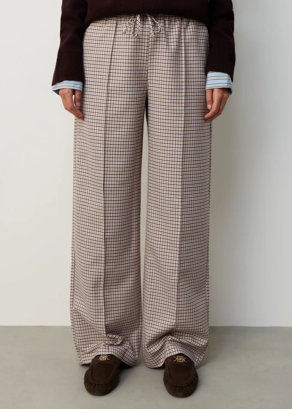 Geruite sporty pantalon