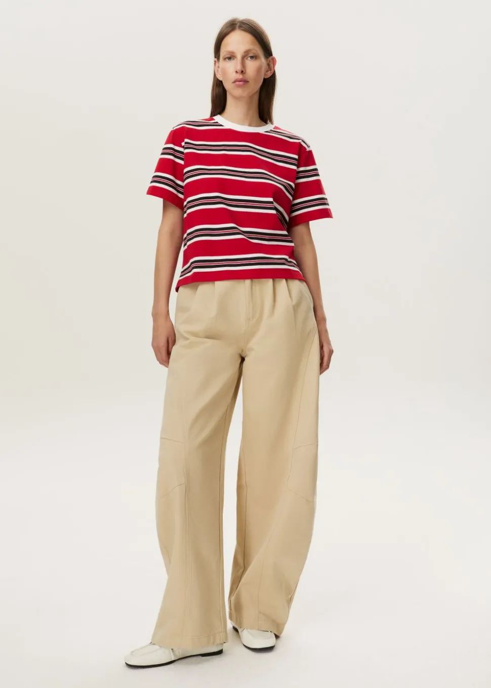 Gestreept cropped t-shirt