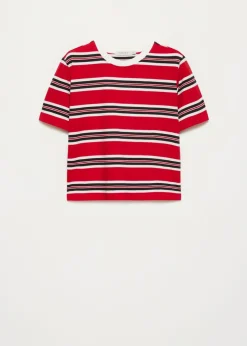 Gestreept cropped t-shirt