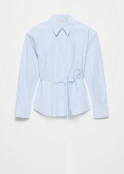 Gestreepte blouse met schoudervulling