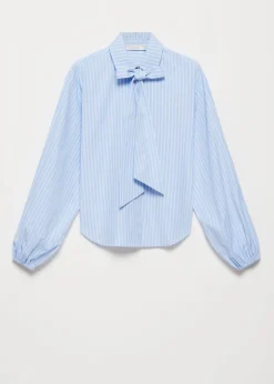 Gestreepte blouse met strik