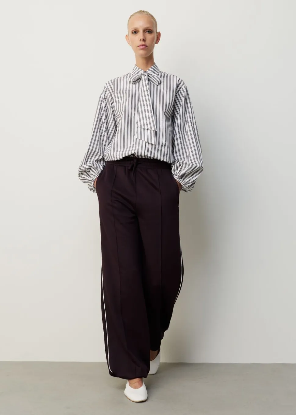 Gestreepte blouse met strik