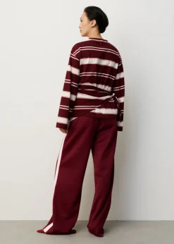 Gestreepte longsleeve t-shirt met sjaal detail