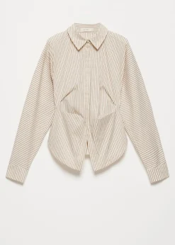 Getailleerde streep blouse