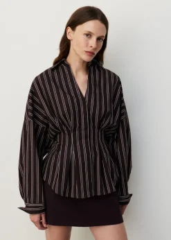 Getailleerd gestreepte blouse
