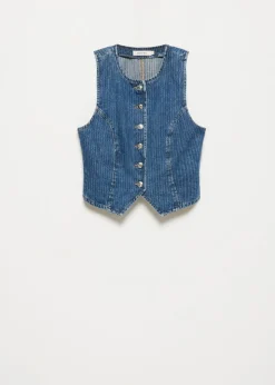 Herringbone denim gilet