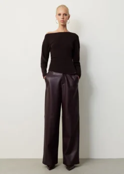 Imitatieleren broek straight fit