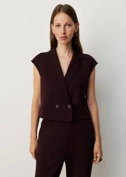Jersey gilet met kapmouwen
