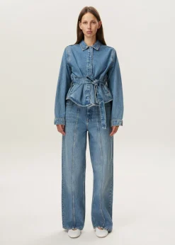 JOY - Mid rise jeans naad detail