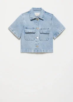 Korte denim blouse