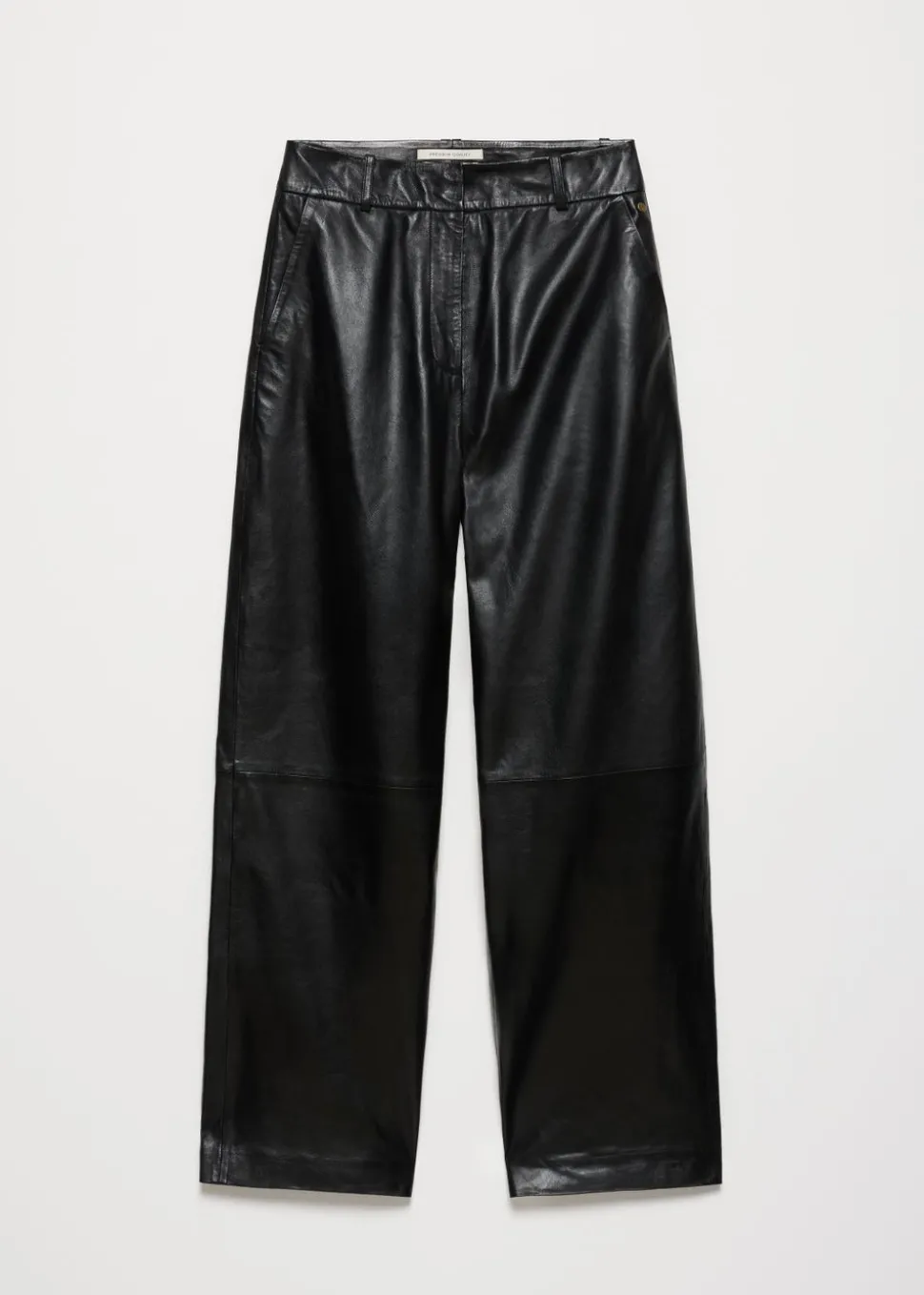 Leren wide leg broek