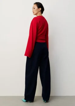 Longsleeve t-shirt met gedrapeerde zoom