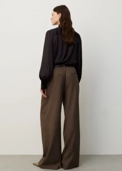 Melange fold pleat pantalon