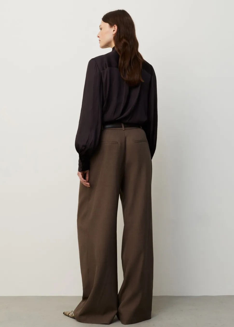 Melange fold pleat pantalon