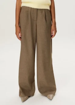 Melange wijde pantalon