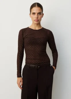 Mesh dot longsleeve t-shirt