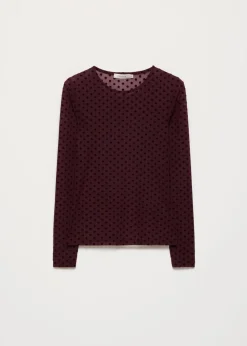 Mesh dot longsleeve t-shirt