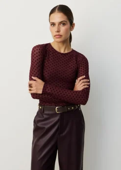 Mesh dot longsleeve t-shirt