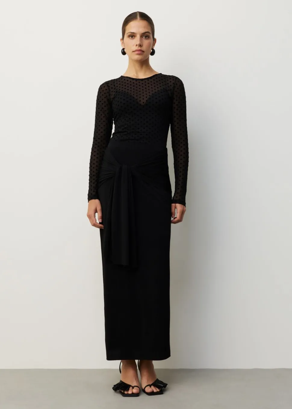 Mesh dot longsleeve t-shirt