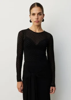 Mesh dot longsleeve t-shirt