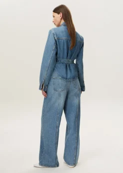 Oversized denim blouse