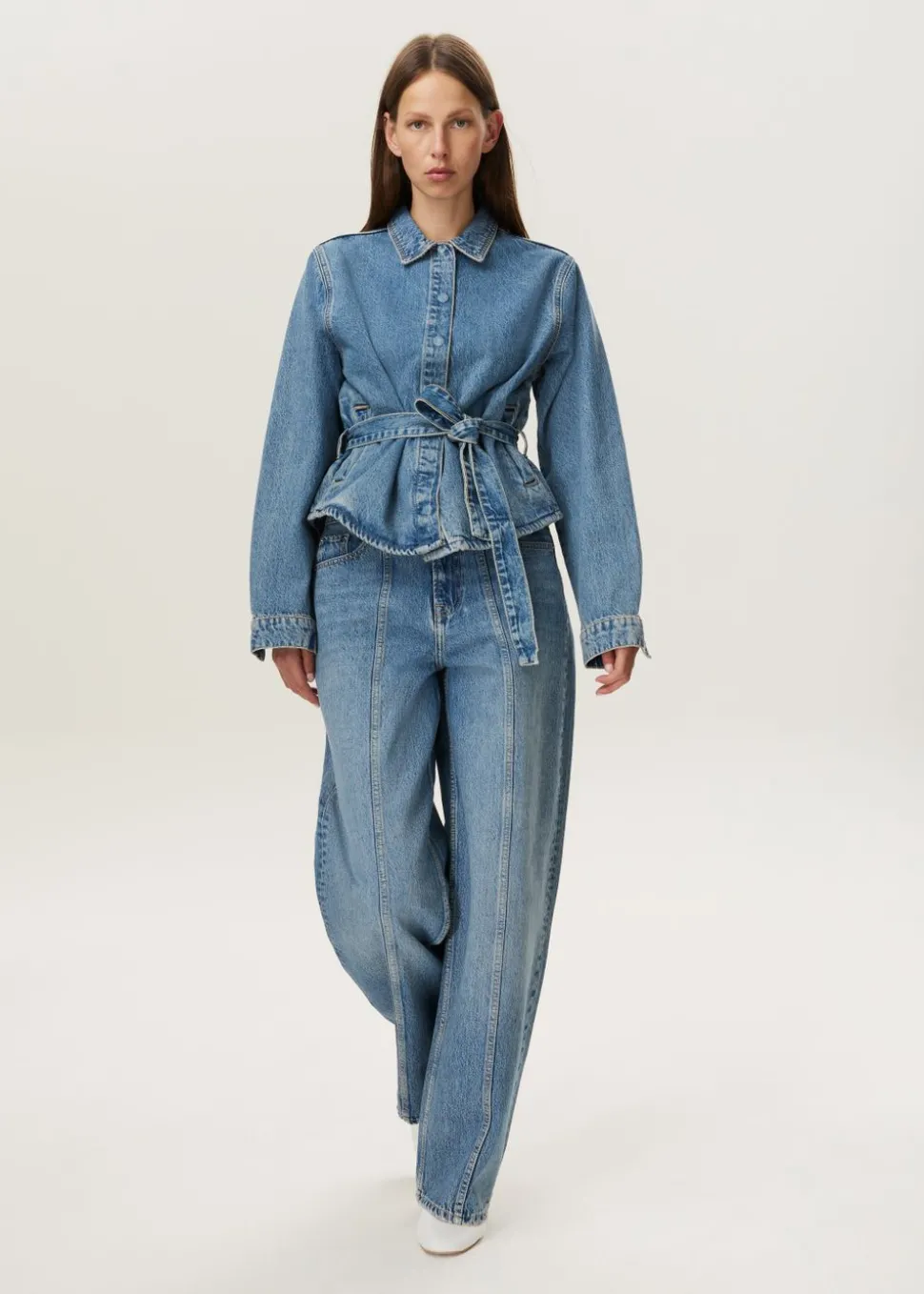 Oversized denim blouse