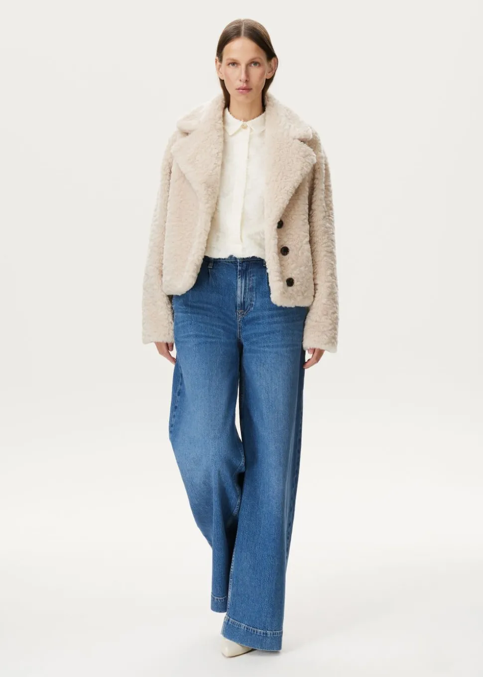 Oversized teddy jacket