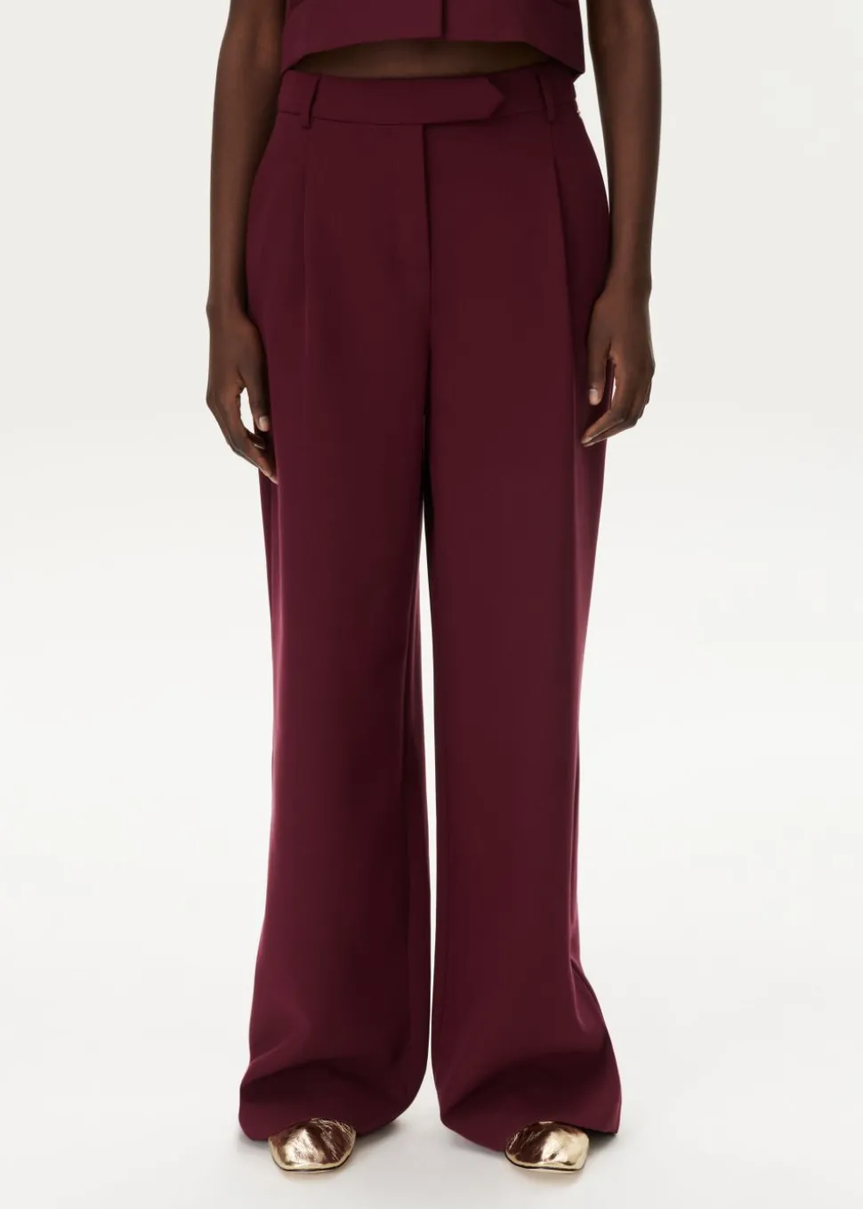 Pantalon met plooidetails
