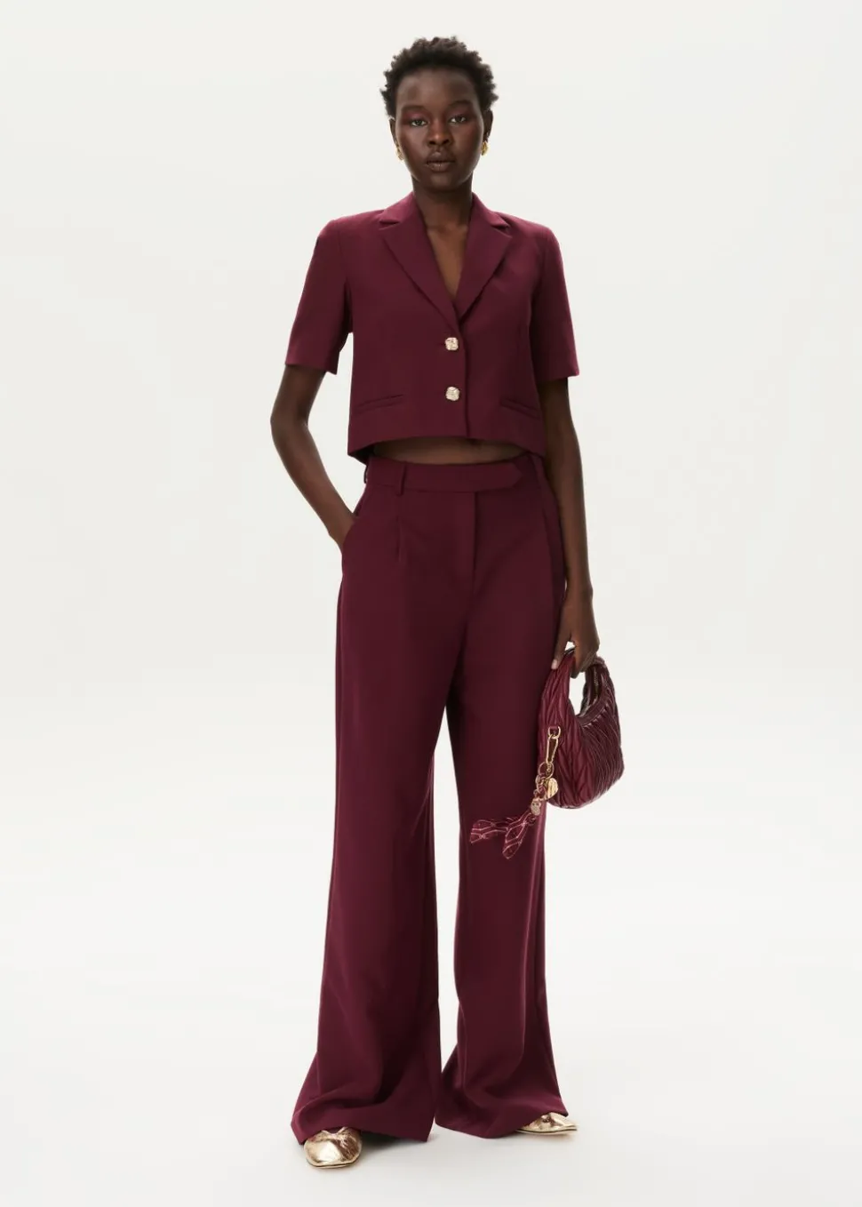 Pantalon met plooidetails