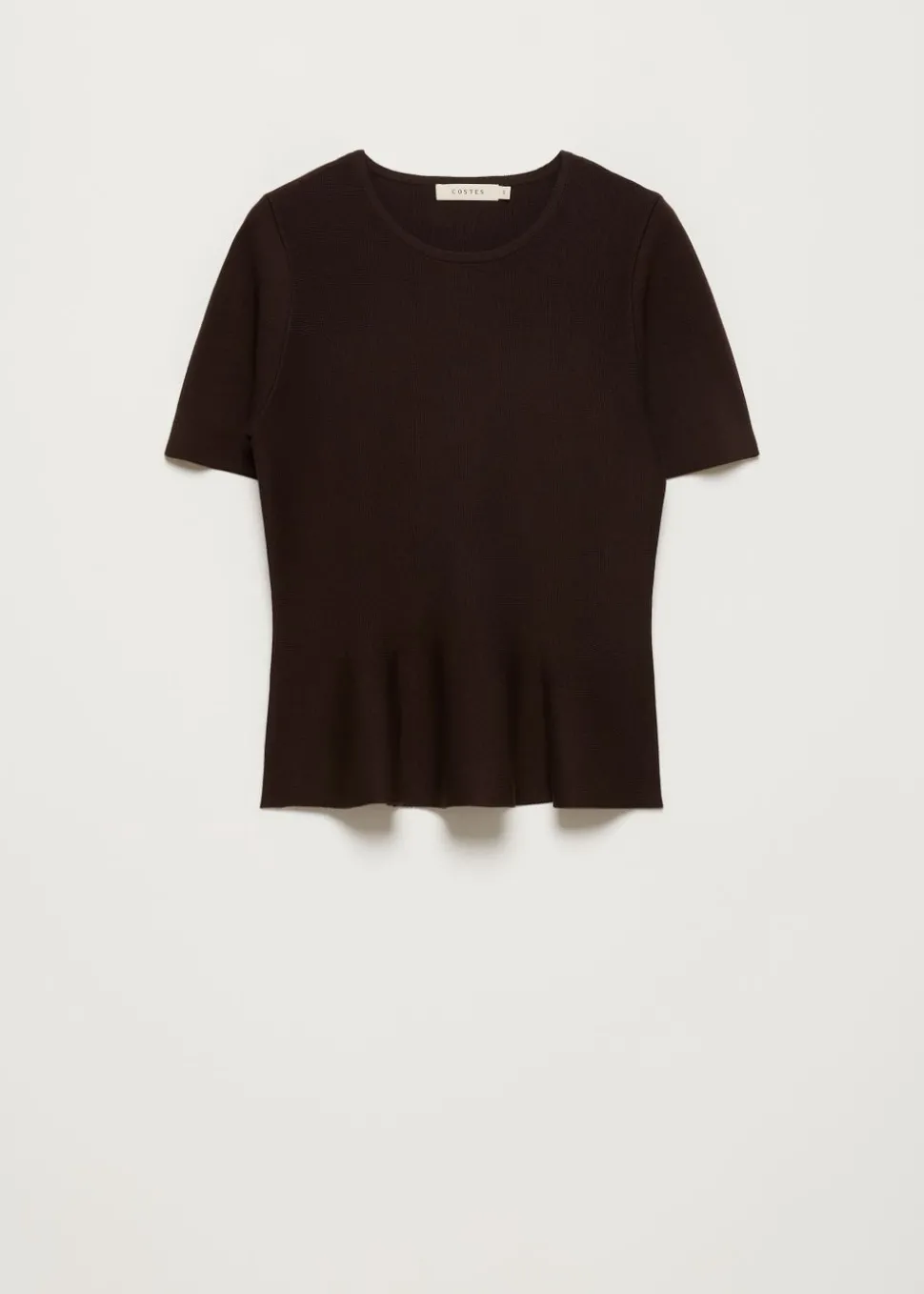 Peplum trui met ribstructuur