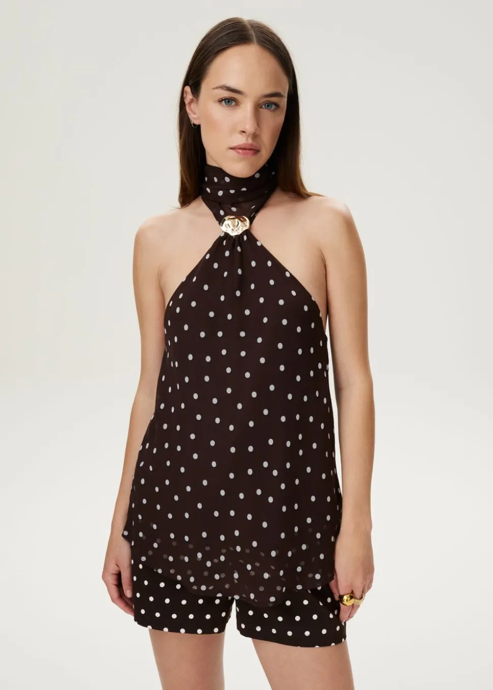 Polkadot haltertop