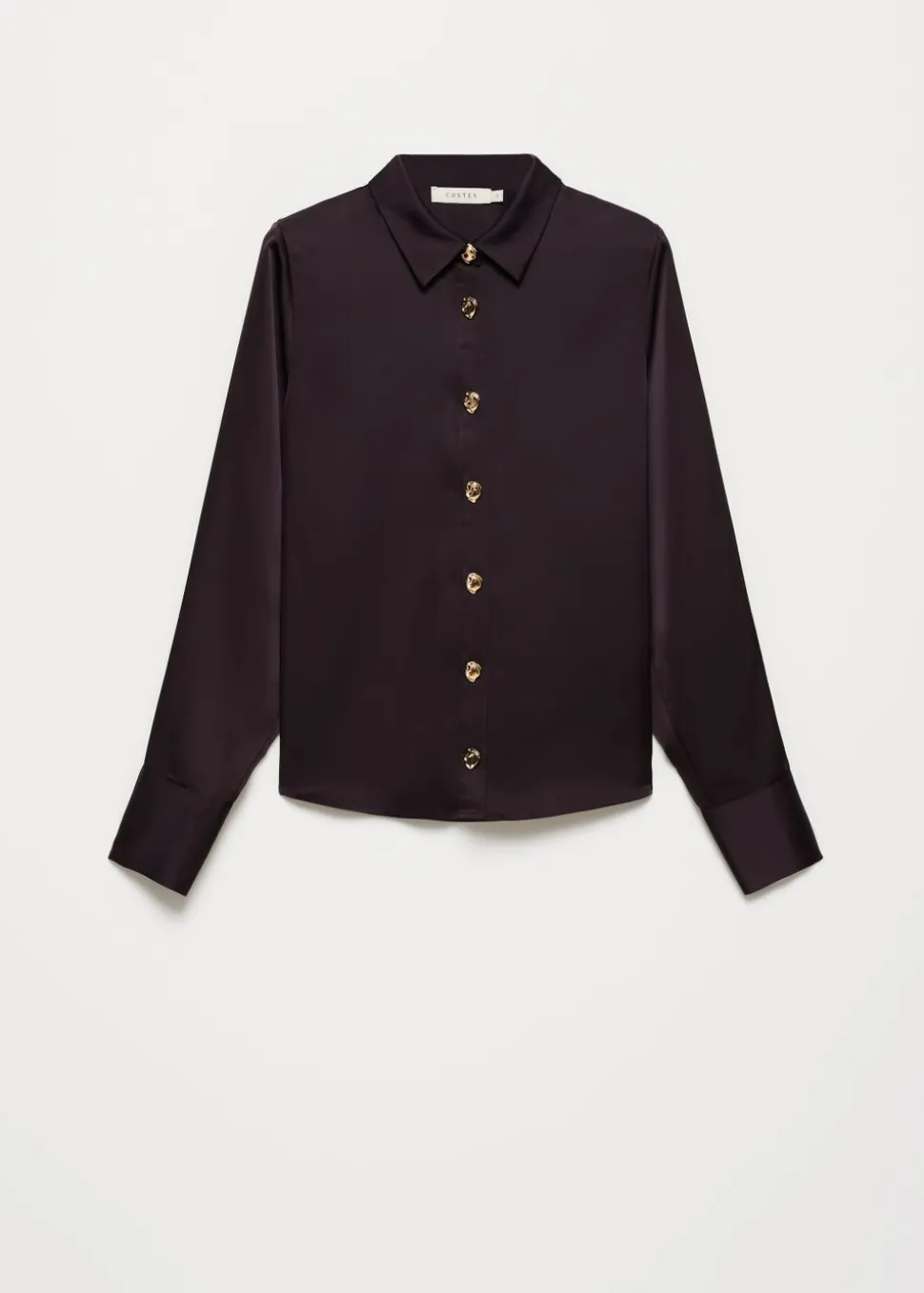 Satijnen blouse met sierknopen